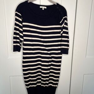 I Love H81 3/4 Sleeve Striped Sweater Dress Women's Size Medium